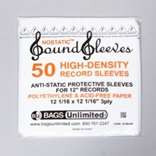 Bu S12Wrp LP Inner Sleeve Nostatic 50Pk Wht - Bags Unlimited S12W-RP - 12 Inch LP Record Inner Sleeve - 50 Pack (White)