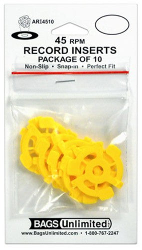Bu Ari4510 45 Rpm Record Insert Snap in 10 Cnt Ylw - Bags Unlimited ARI4510 - 7 Inch 45 RPM Record Inserts - 10 Count (Yellow)