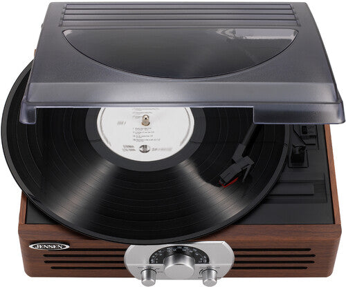 Jensen JTA-222 Turntable (33/45/78 RPM) - AM/FM Radio (Antique Wood Look)