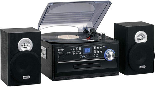 Jensen Jta475 Tt Music Ent Sys CD Cass Am/Fm Black - Jensen JTA-475 Turntable Music Entertainment System (33/45/78 RPM) CD/Cassette AM/FM Radio