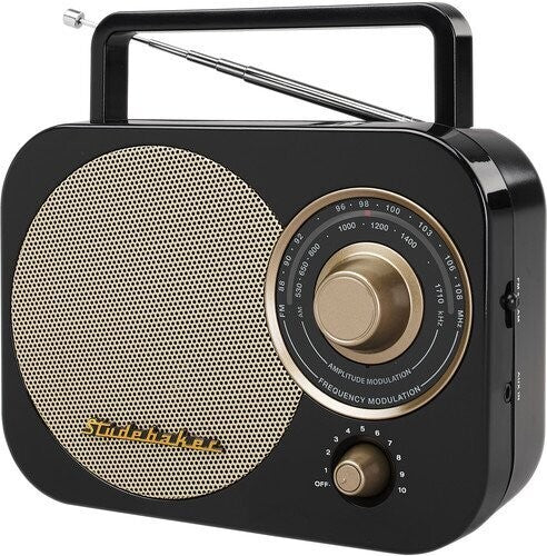 Studebaker Sb2000B Prtbl Am/Fm Speaker AC/DC Black - Studebaker SB2000B Retro Portable AM/FM Radio - Speaker (Black)