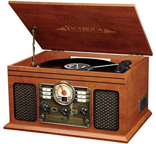 Victrola VTA-200B Classic 6 in 1 Espresso Wood Music Center with Bluetooth