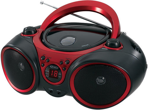 Jensen CD490 Prtbl CD Player Sport Am/Fm Red/Black - Jensen CD-490 Portable CD Player Sport Stereo - AM/FM Radio (Red/Black)