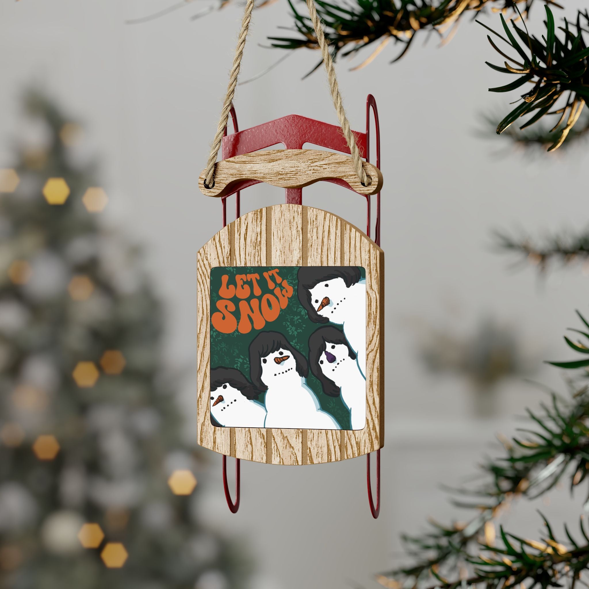 Let it Snow Sled Ornaments