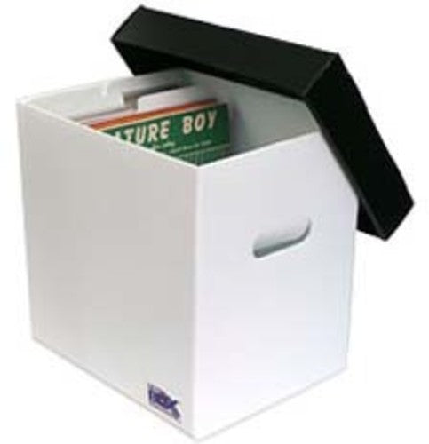 Bu Xlp65PC Ultra Boxx Plastic LP Storage Bx Wh/ Bk - Bags Unlimited XLP65PC - Ultra Boxx 12 IN LP Plastic Storage Box (White/ Black)