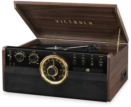 Victrola VTA-270B Empire Bluetooth 6/1 Mid Century Turntable Entertainment System (Espresso)