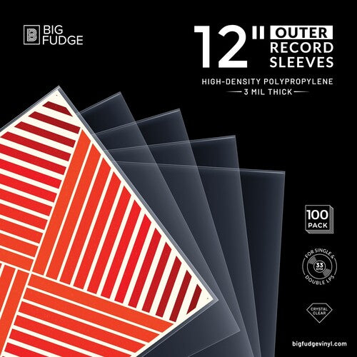 Big Fudge Bfos12X100Us 12in Outer Slv 100 Pk Clear - Big Fudge BFOS12X100US 12 Inch Vinyl LP Record Outer Sleeves 100 Pack (Crystal Clear)