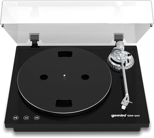Gemini GRP-200 Professional Belt Drive USB Turntable (2 Speeds 33/45) (Black)