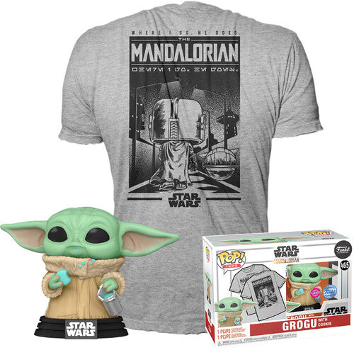 FUNKO POP! & TEE: Star Wars - The Mandalorian - Grogu with Cookie
