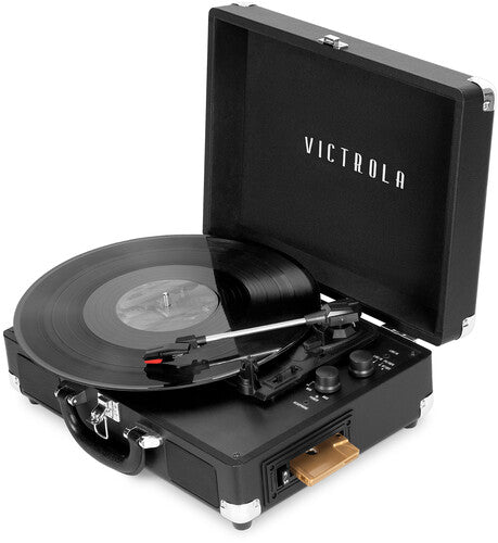 Victrola Vsc-500Btc-Blk Vinyl Suitcase Tt Cass Blk - Victrola VSC-500BTC-BLK Journey+ Vinyl Suitcase Record Player with Cassette (Black)