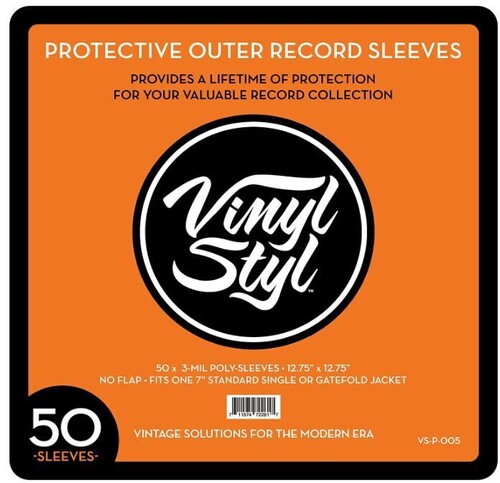 Vinyl Styl Vsp014 12in LP Outer Slv Pe 50 Cnt Clr - Vinyl Styl® VS-P-014 12 Inch Vinyl Record Outer Sleeve Polyethylene - 50 Count (Clear)