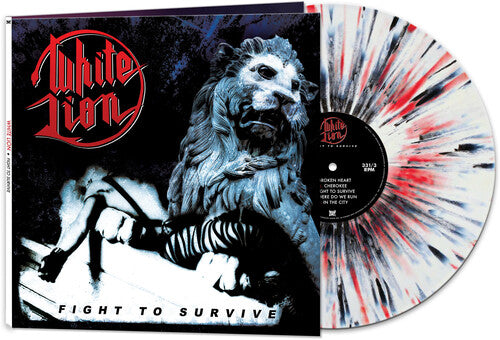 White Lion - Fight To Survive - WHITE/BLACK/RED SPLATTER