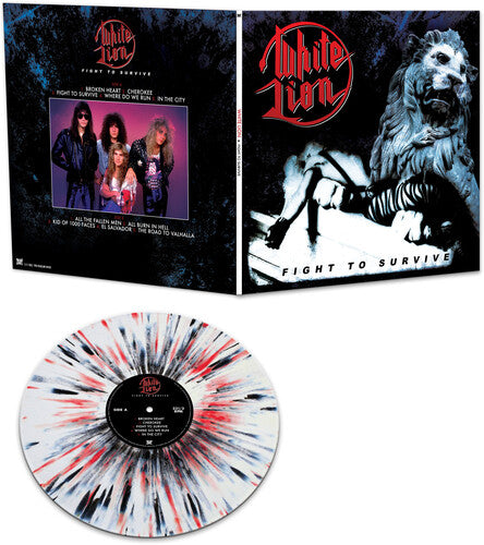 White Lion - Fight To Survive - WHITE/BLACK/RED SPLATTER