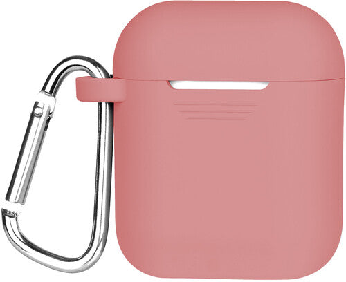 Airpods Case Pink - GEMS -Airpods Pink Silicone Soft Case with Caribiner