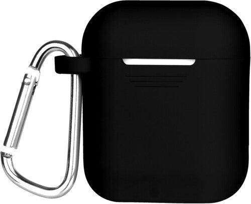 Airpods Case Black - GEMS -Airpods Black Silicone Soft Case with Caribiner