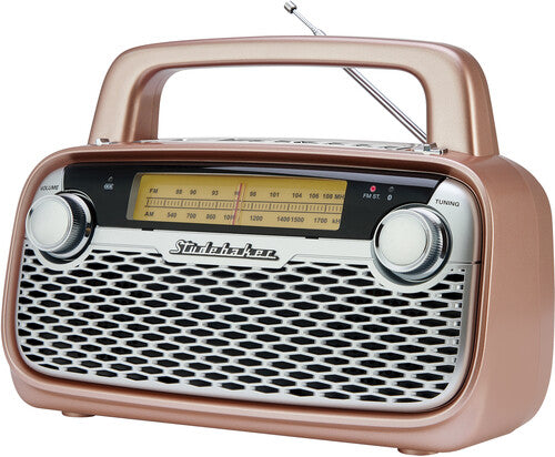 Studebaker Sb2006Rg Bt Am/Fm Portable Radio Rs Gld - Studebaker SB2006RG Bluetooth AM/FM Portable Radio Rechargeable (Rose Gold)