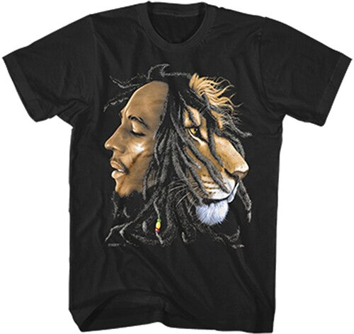 Bob Marley - Profile With Lion T-Shirt - Black BM1201 - Adult Shirt