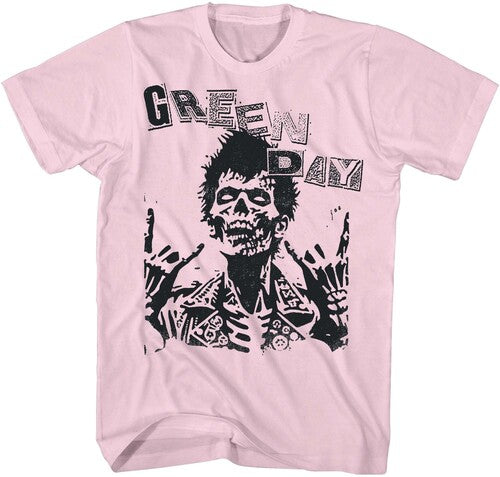 Green Day - Billie Joe Zombie T-Shirt - Pink - Adult Shirt