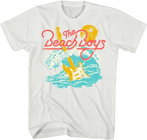 Beach Boys - Surfing Guitar T-Shirt - White - Adult Shirt