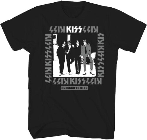 Kiss - Dressed to Kill Large Photo T-Shirt - Black - Adult Shirt
