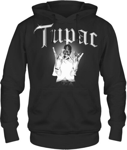 Tupac - B&W West Coast Photo - Pullover Hoodie - Black - Outerwear