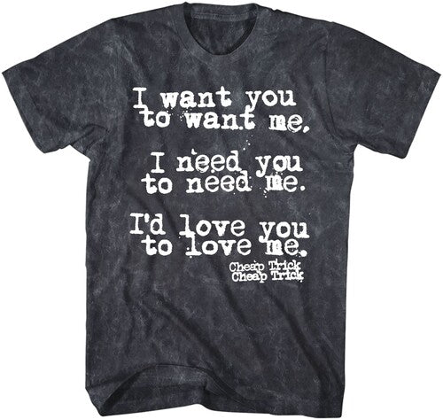Cheap Trick - I Want You T-Shirt - Black Mineral Wash - Adult Shirt