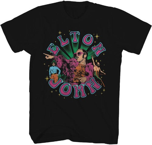 Elton John - Images T-Shirt - Black - Adult Shirt