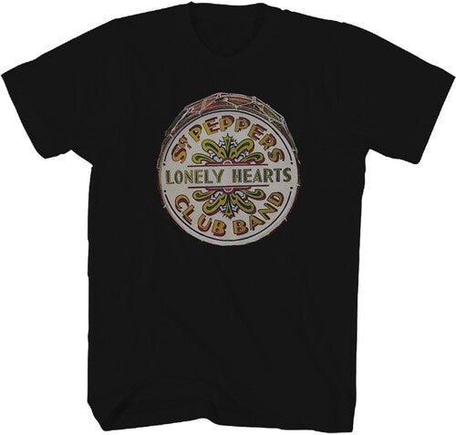 Beatles - Sgt. Pepper's Drum T-Shirt - Black - Adult Shirt
