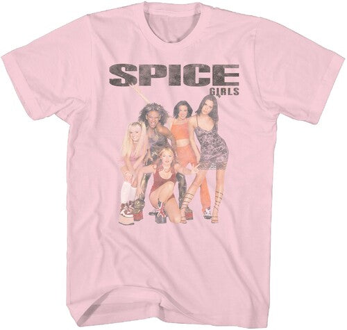 Spice Girls - Squad Photo T-Shirt - Pink - Adult Shirt