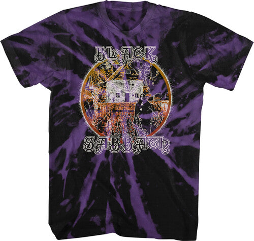 Black Sabbath - Witch Album Cover T-Shirt - Black / Purple Spiral Wash - Adult Shirt