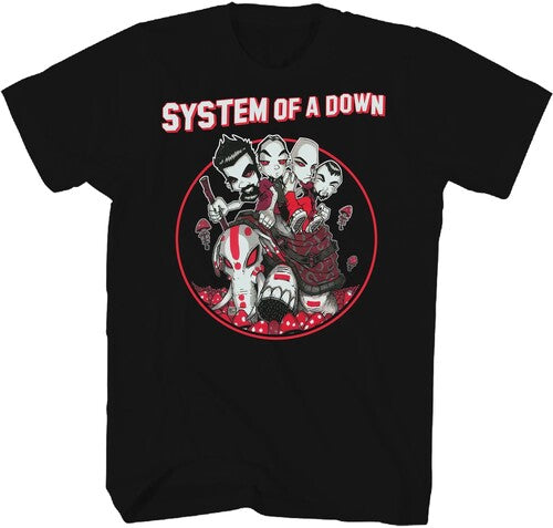 System of a Down - Mushroom People T-Shirt - Black - Adult Shirt