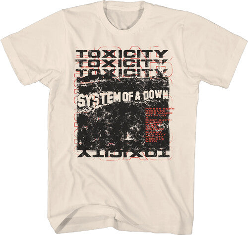 System of a Down - Toxicity Stack Scribble T-Shirt - Natural - Adult Shirt