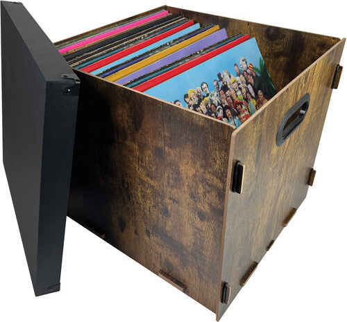Snap-N-Store - Snap-n-store Wood Vinyl Storage Crate Brn Sns03394