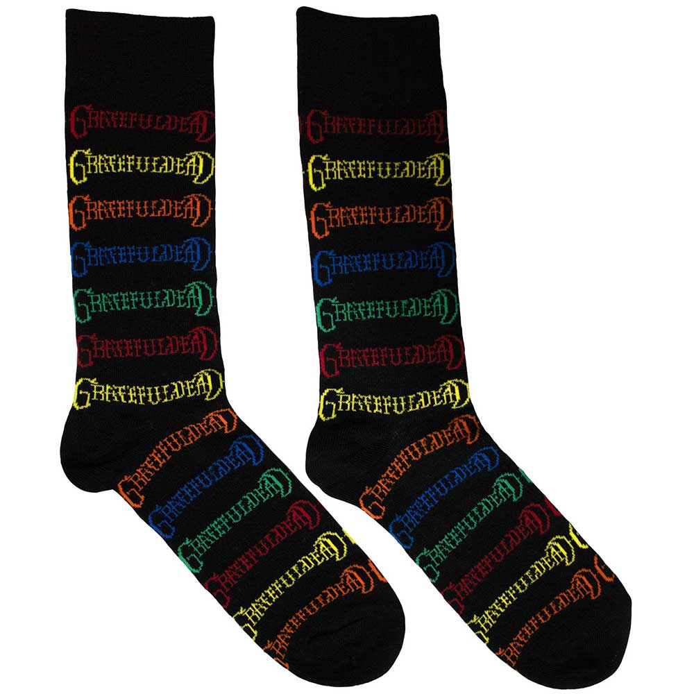 Grateful Dead Coloured Logos Pattern [Socks]