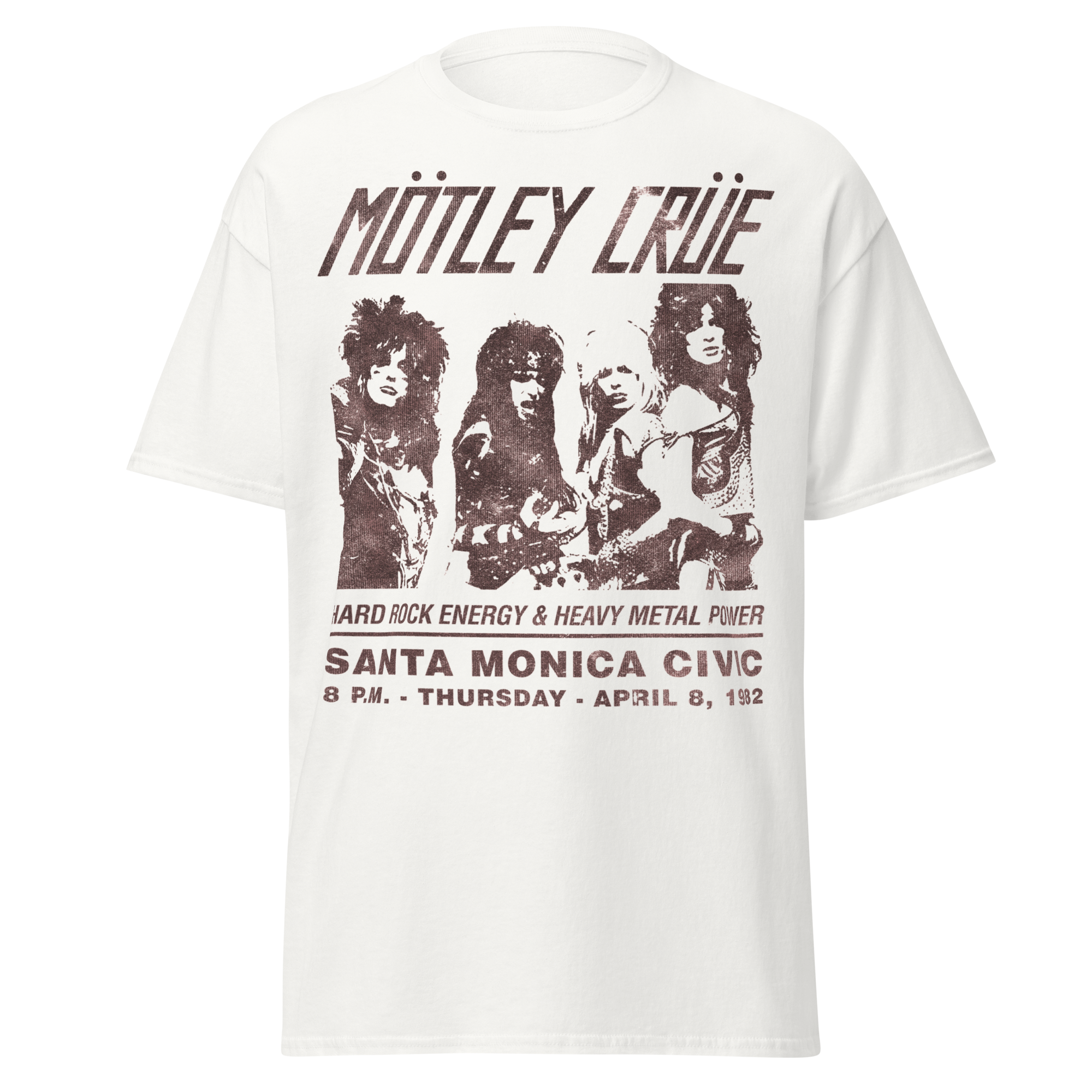 MERCHMOMENT Motley Crue '82 Santa Monica Jumbo Print T-Shirt [Apparel]