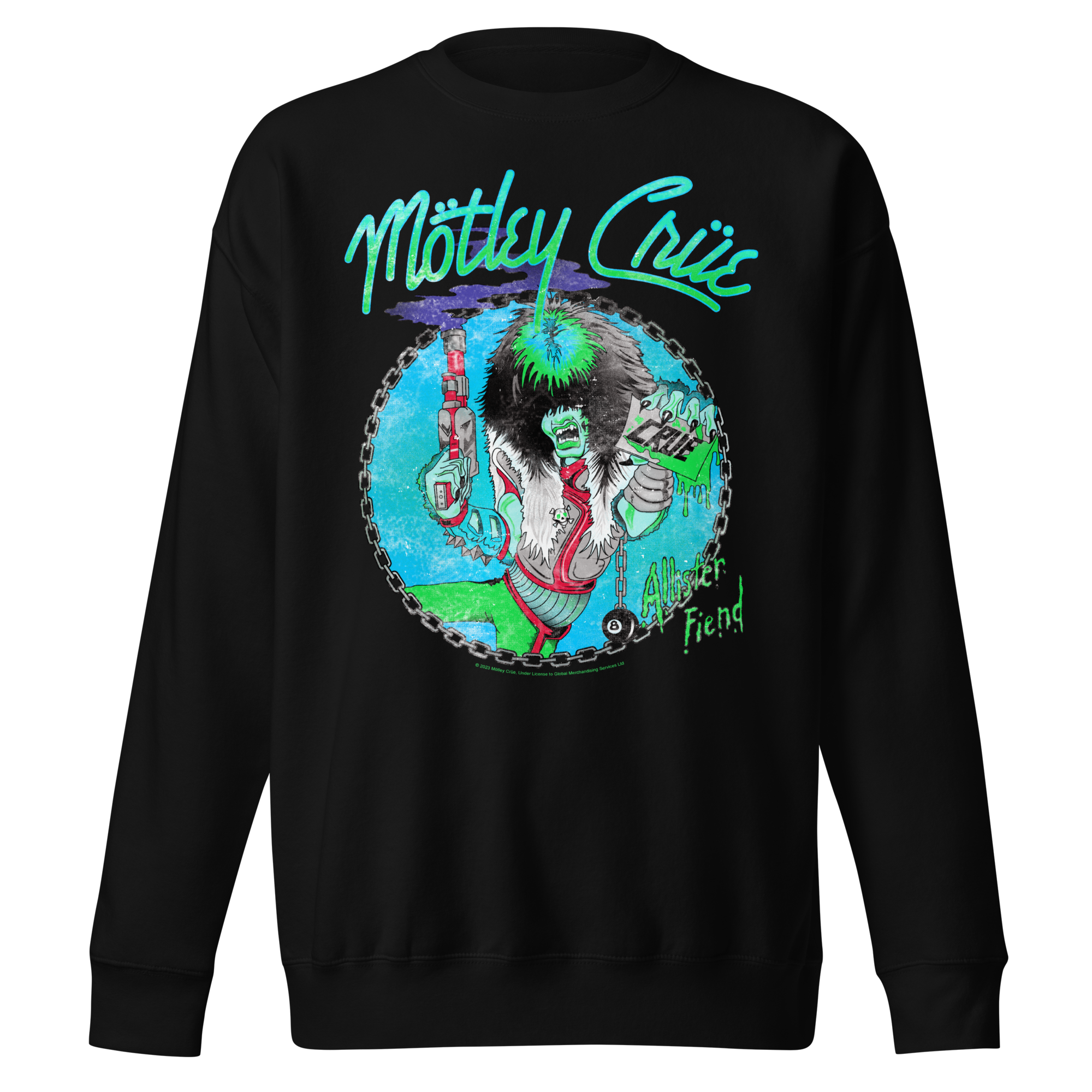 MERCHMOMENT Motley Crue Turquoise Allister Jumbo Print Sweatshirt [Apparel]